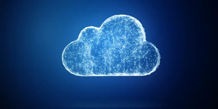 Cloud on blue background